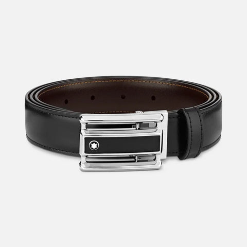 Montblanc Black/Brown 30 MM Reversible Leather Belt 114423