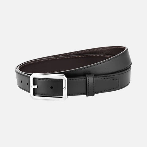 Montblanc Black/Brown 30 MM Reversible Leather Belt 128761