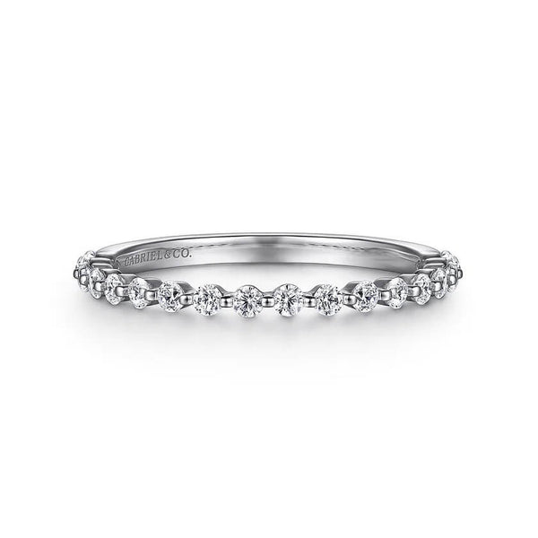 Gabriel & Co. 14K White Gold Single Prong Diamond Anniversary Band AN15746W44JJ