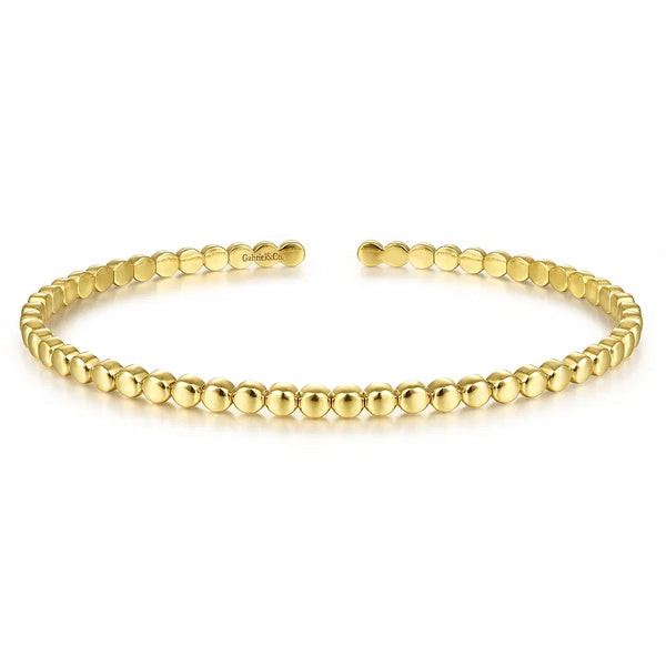 Gabriel & Co. 14K Yellow Gold Beaded Cuff Bracelet BG4293-6Y4JJJ