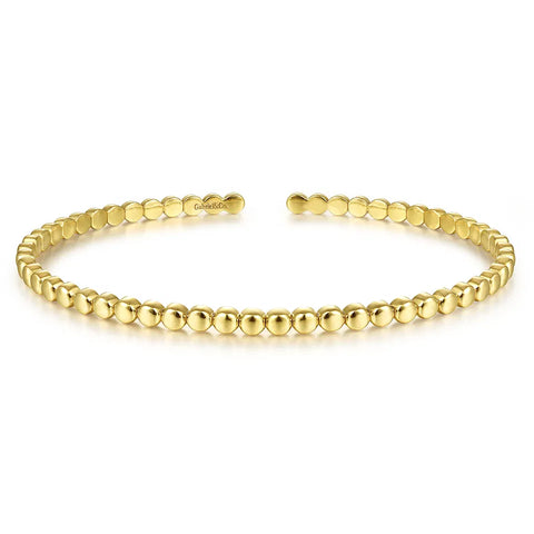 Gabriel & Co. 14K Yellow Gold Beaded Cuff Bracelet BG4293-6Y4JJJ