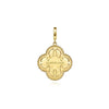 Gabriel 14K Yellow Gold Bujukan Diamond Cut Diamond Clover Medallion Pendant PT6601Y45JJ