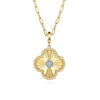 Gabriel 14K Yellow Gold Bujukan Diamond Cut Diamond Clover Medallion Pendant PT6601Y45JJ