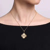 Gabriel 14K Yellow Gold Bujukan Diamond Cut Diamond Clover Medallion Pendant PT6601Y45JJ