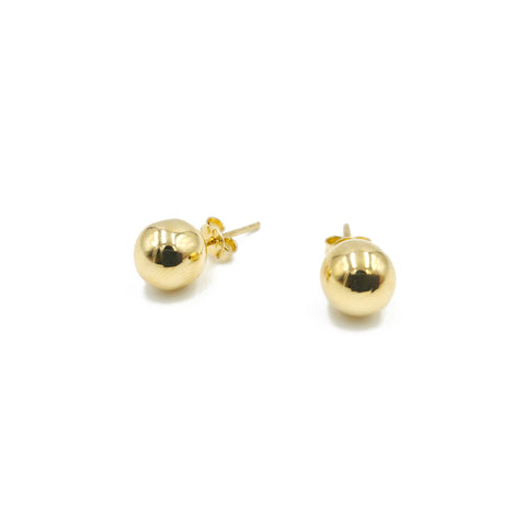 14K Yellow Gold 8mm Ball Stud Earrings 1.90g