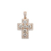 14K Rose Gold Diamond Cross Pendant, 1.73g