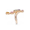 14K Rose Gold Diamond and Multi-Color Sapphire Ring, 4.42g, Size 7.0