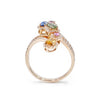 14K Rose Gold Diamond and Multi-Color Sapphire Ring, 4.42g, Size 7.0