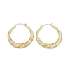 14K Yellow Gold Hoop Earrings, 34mm, 2.8mm, 3.3g