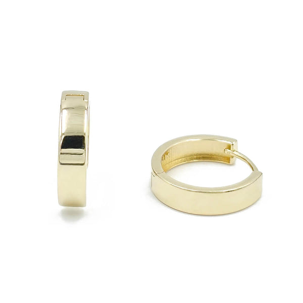 14K Yellow Gold Huggie Hoop Earrings, 2.2g