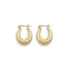 14K Yellow Gold Tapered Oval Hoop Earrings, 2.0g