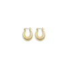 14K Yellow Gold Tapered Oval Hoop Earrings, 2.0g