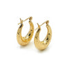 14K Yellow Gold Tapered Oval Hoop Earrings, 2.0g
