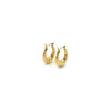 14K Yellow Gold Tapered Oval Hoop Earrings, 2.0g