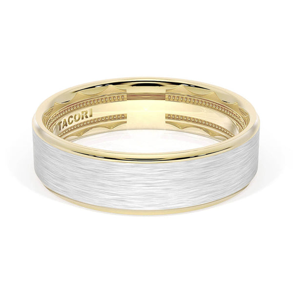 Tacori Classic Two-Tone Flat Brush Finish Wedding Band 166-6YWBSZB