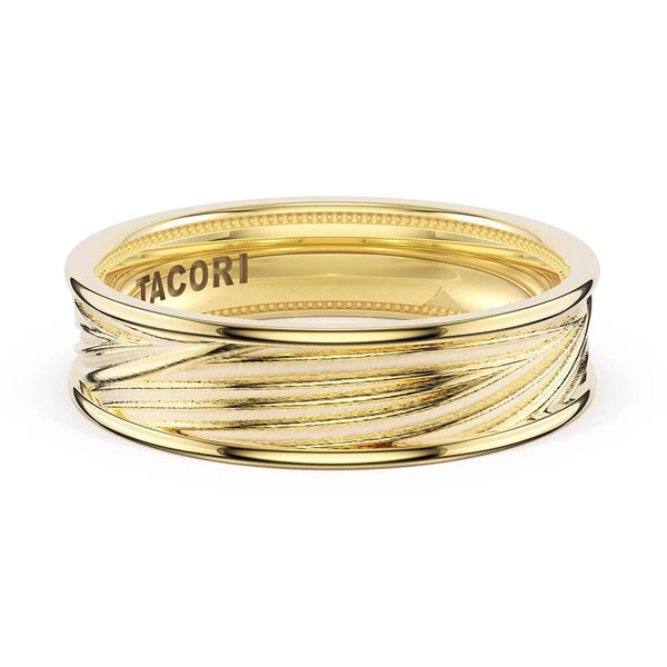 Tacori Geometric Sculpted Texture 6 MM Petal Design Men's Wedding Band 170-6Y SZB