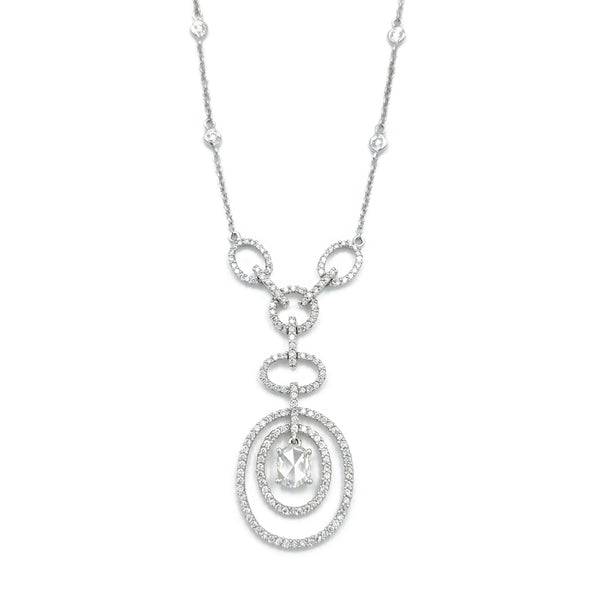 18K White Gold Diamond Necklace