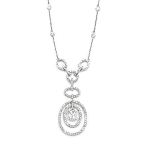 18K White Gold Diamond Necklace