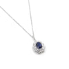 18K White Gold Diamond Sapphire Pendant