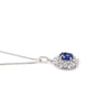 18K White Gold Diamond Sapphire Pendant