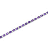 18K White Gold Amethyst and Diamond Ladies Tennis Bracelet, 11.22g