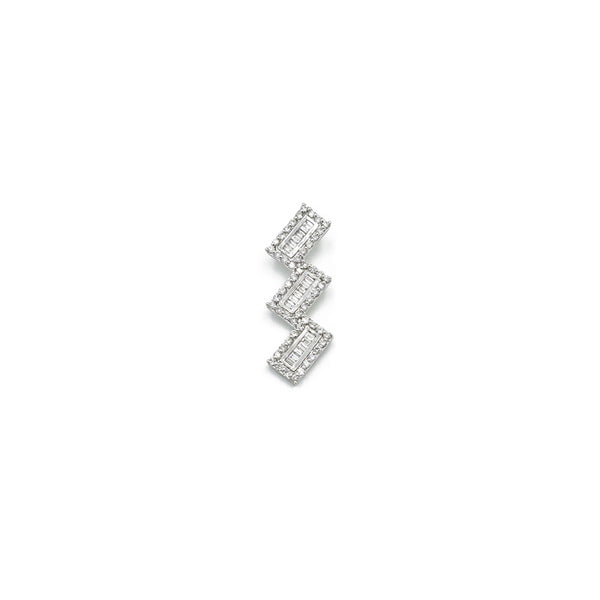 18K White Gold Diamond Bar Pendant Necklace, 5.3g