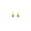 18K Yellow Gold Cross Drop Earrings