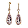 Bijan Fere 18K Rose Gold Amethyst Diamond Drop Earrings