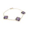 14K Yellow Gold Gemstone Bracelet with 3 Amethyst Gemstones