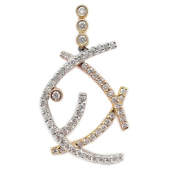 Diamond Fish Chain 18K Tri-Color Gold Diamond Fish Pendant Necklace