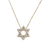 14K Yellow Gold Diamond Star of David Pendant Necklace