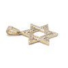 14K Yellow Gold Diamond Star of David Pendant Necklace