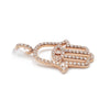 14K Rose Gold Diamond Hamsa Hand Pendant Necklace