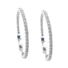 14K White Gold Diamond Hoop Earrings