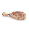 14K Rose Gold Diamond Morganite Pendant,