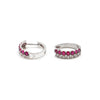 18K White Gold Diamond Ruby Earrings 1002504185