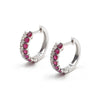 18K White Gold Diamond Ruby Earrings 1002504185
