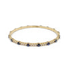 18K White Gold Blue Sapphire and Diamond Bangle Bracelet
