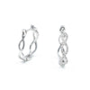 14K White Gold Diamond Huggie Earrings, 2.56g