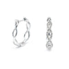 14K White Gold Diamond Huggie Earrings, 2.56g