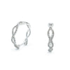 14K White Gold Diamond Huggie Earrings, 2.56g