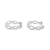14K White Gold Diamond Huggie Earrings, 2.56g