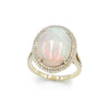 14K Yellow Gold Diamond and Opal Ring, 5.0g