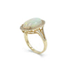 14K Yellow Gold Diamond and Opal Ring, 5.0g