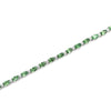 14K White Gold Diamond and Tsavorite Garnet Gemstone Tennis Bracelet