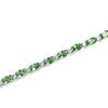 14K White Gold Diamond and Tsavorite Garnet Gemstone Tennis Bracelet