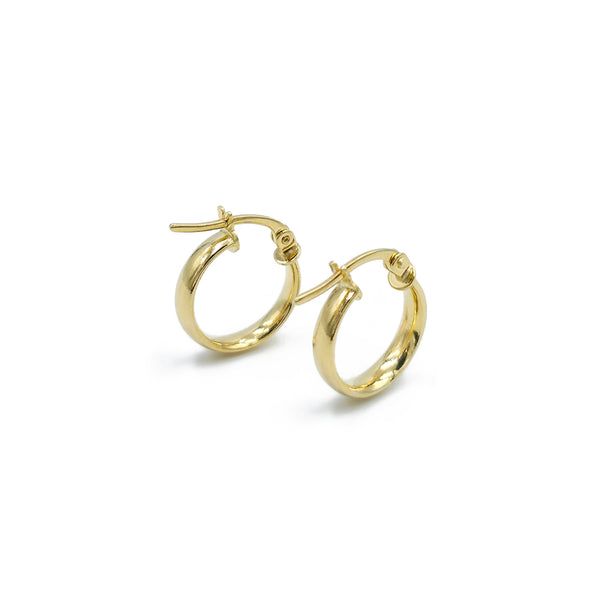14K Yellow Gold Small Hoop Earrings, 1.1g