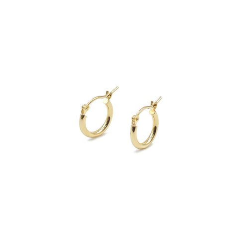 14K Yellow Gold Small Hoop Earrings, 0.7g