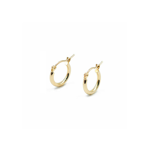 14K Yellow Gold Small Hoop Earrings, 0.7g