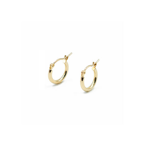 14K Yellow Gold Small Hoop Earrings, 0.7g